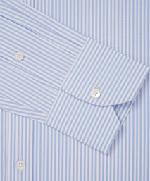 Pale Blue & White Tailored Fit Essential Bengal Stripe Formal Shirt