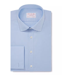 Pale Blue Classic Fit Double Cuff Ramses Poplin Formal Shirt