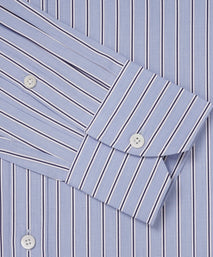 Blue & Navy Slim Fit Regent End on End Stripe Formal Shirt