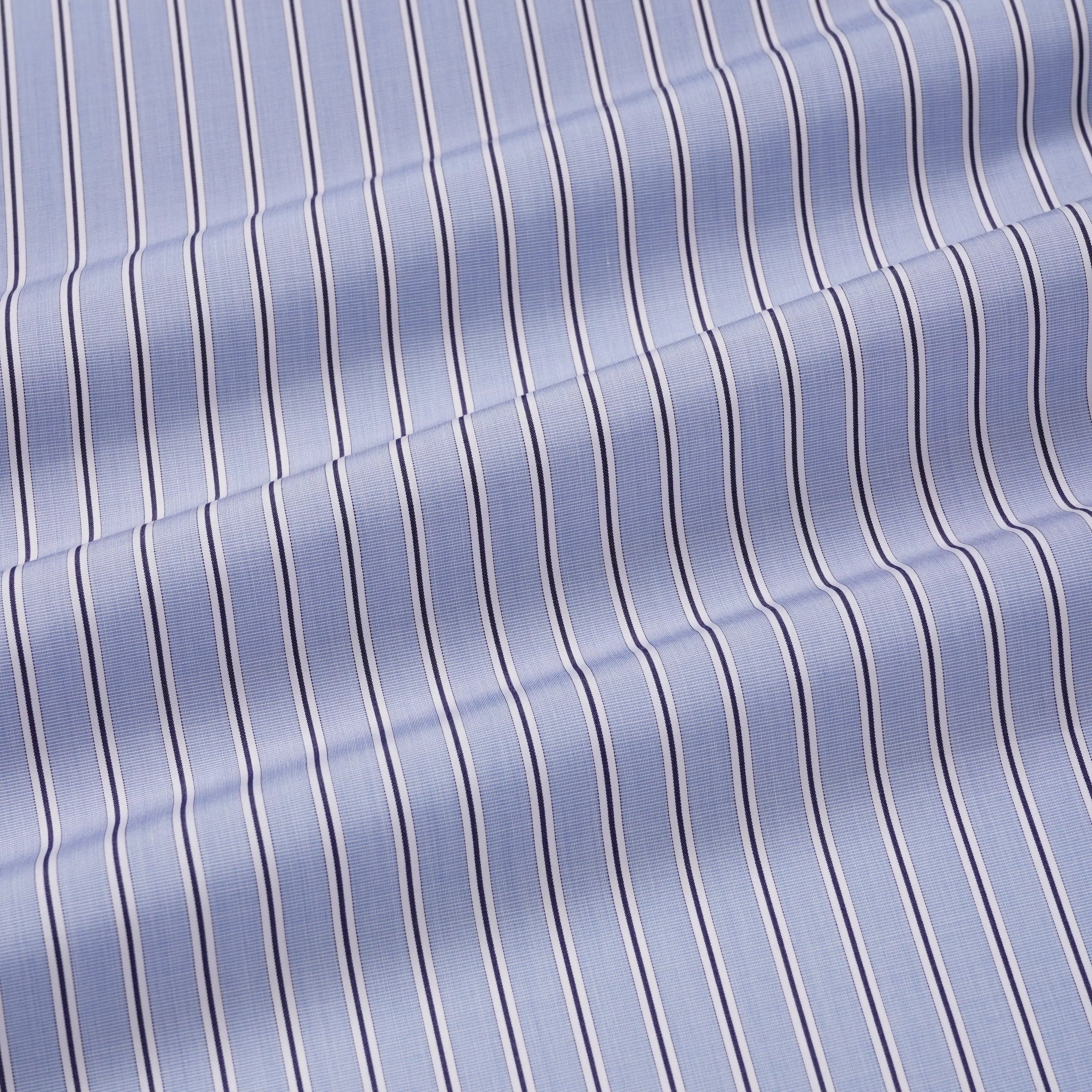 Blue & Navy Slim Fit Regent End on End Stripe Formal Shirt